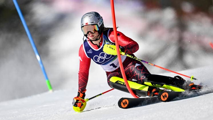OLYMPICS - Winter Olympic Games, Olympische Spiele, Olympia, OS Milano Cortina 2026 CORTINA D AMPEZZO,ITALY,18.FEB.26 - OLYMPICS, ALPINE SKIING - Winter Olympic Games Milano Cortina 2026, slalom, women. Image shows Lara Colturi (ALB).  GEPAxpictures xAlexanderxSolc