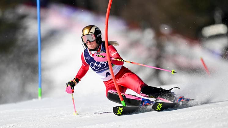 OLYMPICS - Winter Olympic Games, Olympische Spiele, Olympia, OS Milano Cortina 2026 CORTINA D AMPEZZO,ITALY,18.FEB.26 - OLYMPICS, ALPINE SKIING - Winter Olympic Games Milano Cortina 2026, slalom, women. Image shows Katharina Truppe (AUT).  GEPAxpictures xAlexanderxSolc
