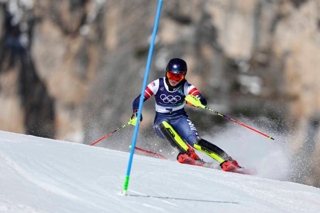 OLYMPICS - Winter Olympic Games, Olympische Spiele, Olympia, OS Milano Cortina 2026 CORTINA D AMPEZZO,ITALY,18.FEB.26 - OLYMPICS, ALPINE SKIING - Winter Olympic Games Milano Cortina 2026, slalom, women. Image shows Mikaela Shiffrin (USA).  GEPAxpictures xMaticxKlansek