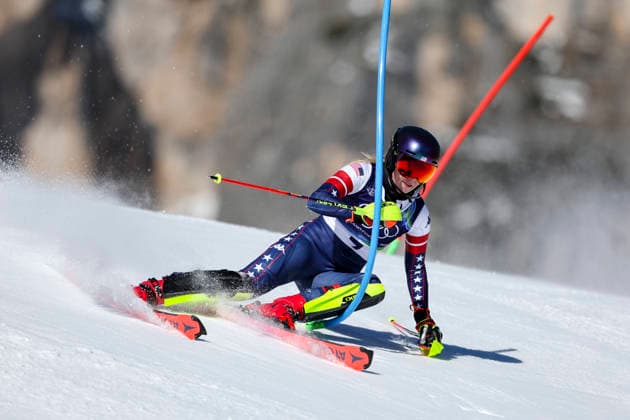 OLYMPICS - Winter Olympic Games, Olympische Spiele, Olympia, OS Milano Cortina 2026 CORTINA D AMPEZZO,ITALY,18.FEB.26 - OLYMPICS, ALPINE SKIING - Winter Olympic Games Milano Cortina 2026, slalom, women. Image shows Mikaela Shiffrin (USA).  GEPAxpictures xMaticxKlansek
