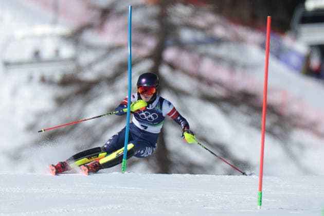 Mikaela Shiffrin (USA) during the Olympic Winter games, Winterspiele,Spiele, Summer games Milano-Cortina 2026, Alpine Skiing Women s Slalom - Run 1 on February 18, 2026 at Tofane Alpine Skiing Centre in Cortina D Ampezzo  Copyright: xLucianoxMariaxBisi IPAxSportx xipa-agency.netx xx IPA_71677127 IPA_Agency_IPA71677127
