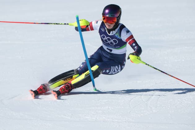 Mikaela Shiffrin (USA) during the Olympic Winter games, Winterspiele,Spiele, Summer games Milano-Cortina 2026, Alpine Skiing Women s Slalom - Run 1 on February 18, 2026 at Tofane Alpine Skiing Centre in Cortina D Ampezzo  Copyright: xLucianoxMariaxBisi IPAxSportx xipa-agency.netx xx IPA_71677138 IPA_Agency_IPA71677138