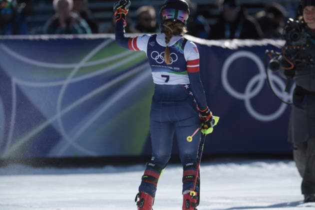 Mikaela Shiffrin (USA) during the Olympic Winter games, Winterspiele,Spiele, Summer games Milano-Cortina 2026, Alpine Skiing Women s Slalom - Run 1 on February 18, 2026 at Tofane Alpine Skiing Centre in Cortina D Ampezzo  Copyright: xLucianoxMariaxBisi IPAxSportx xipa-agency.netx xx IPA_71677139 IPA_Agency_IPA71677139