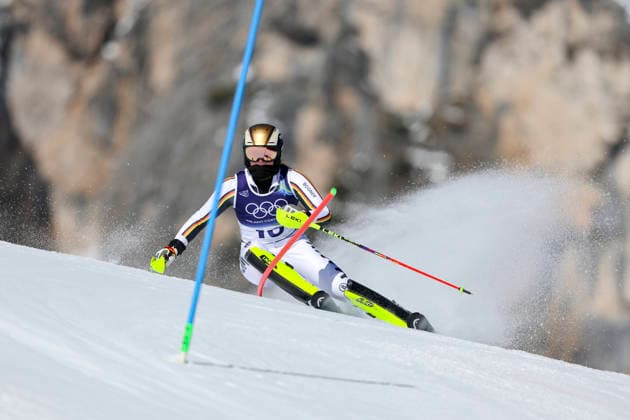 OLYMPICS - Winter Olympic Games, Olympische Spiele, Olympia, OS Milano Cortina 2026 CORTINA D AMPEZZO,ITALY,18.FEB.26 - OLYMPICS, ALPINE SKIING - Winter Olympic Games Milano Cortina 2026, slalom, women. Image shows Emma Aicher (GER).  GEPAxpictures xMaticxKlansek