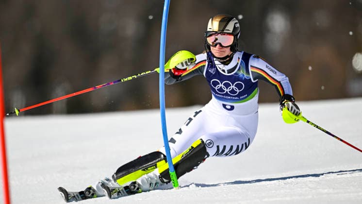 OLYMPICS - Winter Olympic Games, Olympische Spiele, Olympia, OS Milano Cortina 2026 CORTINA D AMPEZZO,ITALY,18.FEB.26 - OLYMPICS, ALPINE SKIING - Winter Olympic Games Milano Cortina 2026, slalom, women. Image shows Emma Aicher (GER).  GEPAxpictures xAlexanderxSolc