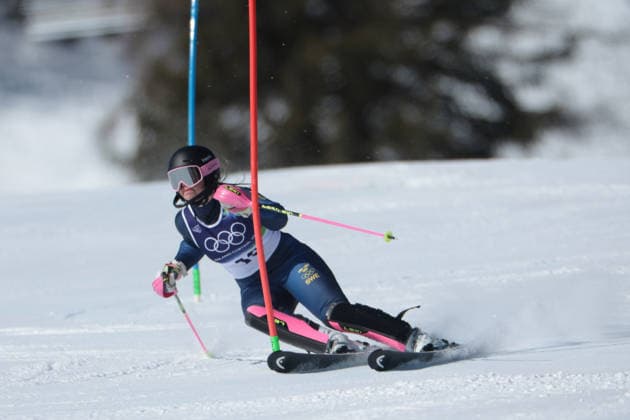 Cornelia Oehlund (SWE) during the Olympic Winter games, Winterspiele,Spiele, Summer games Milano-Cortina 2026, Alpine Skiing Women s Slalom - Run 1 on February 18, 2026 at Tofane Alpine Skiing Centre in Cortina D Ampezzo  Copyright: xLucianoxMariaxBisi IPAxSportx xipa-agency.netx xx IPA_71677429 IPA_Agency_IPA71677429