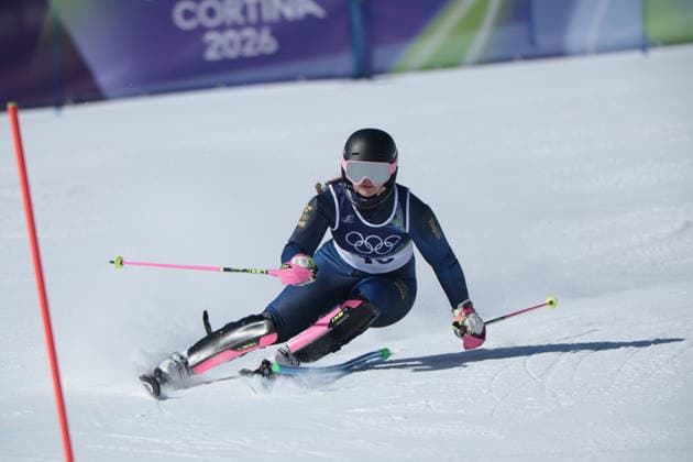 Cornelia Oehlund (SWE) during the Olympic Winter games, Winterspiele,Spiele, Summer games Milano-Cortina 2026, Alpine Skiing Women s Slalom - Run 1 on February 18, 2026 at Tofane Alpine Skiing Centre in Cortina D Ampezzo  Copyright: xLucianoxMariaxBisi IPAxSportx xipa-agency.netx xx IPA_71677431 IPA_Agency_IPA71677431