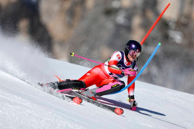 OLYMPICS - Winter Olympic Games, Olympische Spiele, Olympia, OS Milano Cortina 2026 CORTINA D AMPEZZO,ITALY,18.FEB.26 - OLYMPICS, ALPINE SKIING - Winter Olympic Games Milano Cortina 2026, slalom, women. Image shows Melanie Meillard (SUI).  GEPAxpictures xMaticxKlansek