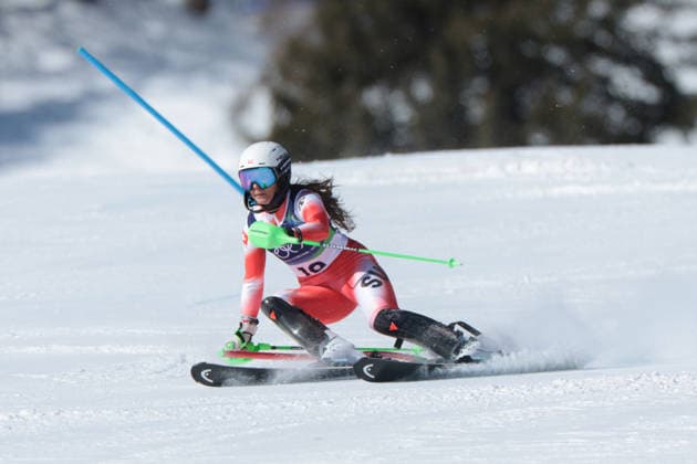 Eliane Cristen (SUI) during the Olympic Winter games, Winterspiele,Spiele, Summer games Milano-Cortina 2026, Alpine Skiing Women s Slalom - Run 1 on February 18, 2026 at Tofane Alpine Skiing Centre in Cortina D Ampezzo  Copyright: xLucianoxMariaxBisi IPAxSportx xipa-agency.netx xx IPA_71677801 IPA_Agency_IPA71677801
