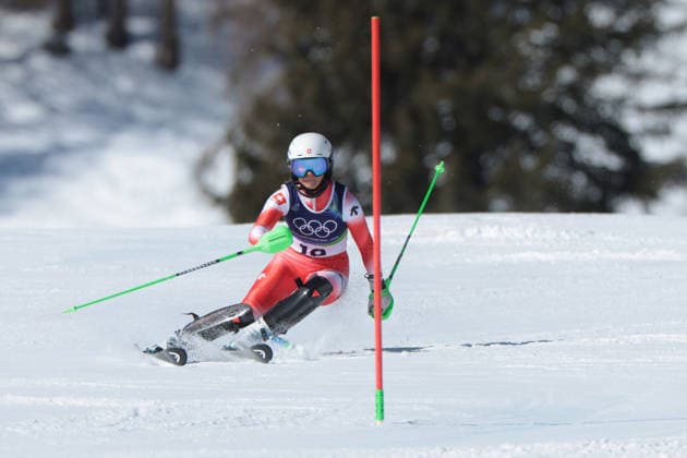 Eliane Cristen (SUI) during the Olympic Winter games, Winterspiele,Spiele, Summer games Milano-Cortina 2026, Alpine Skiing Women s Slalom - Run 1 on February 18, 2026 at Tofane Alpine Skiing Centre in Cortina D Ampezzo  Copyright: xLucianoxMariaxBisi IPAxSportx xipa-agency.netx xx IPA_71677799 IPA_Agency_IPA71677799