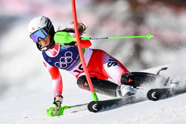 OLYMPICS - Winter Olympic Games, Olympische Spiele, Olympia, OS Milano Cortina 2026 CORTINA D AMPEZZO,ITALY,18.FEB.26 - OLYMPICS, ALPINE SKIING - Winter Olympic Games Milano Cortina 2026, slalom, women. Image shows Eliane Christen (SUI).  GEPAxpictures xAlexanderxSolc