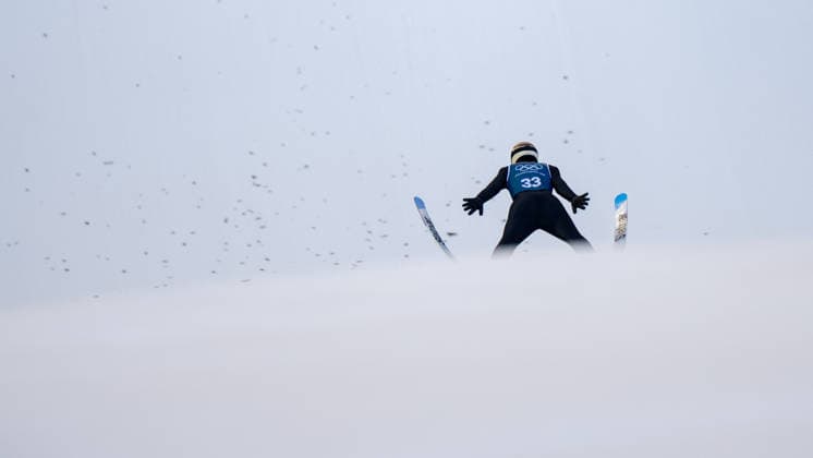 OLYMPICS - Winter Olympic Games, Olympische Spiele, Olympia, OS Milano Cortina 2026 PREDAZZO,ITALY,18.FEB.26 - OLYMPICS, NORDIC SKIING, NORDIC COMBINED, Ski jumping, Skispringen, Ski, nordisch - Winter Olympic Games Milano Cortina 2026, large hill, training. Image shows Einar Luraas Oftebro (NOR).  GEPAxpictures xOliverxLerch
