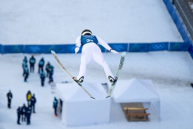 OLYMPICS - Winter Olympic Games, Olympische Spiele, Olympia, OS Milano Cortina 2026 PREDAZZO,ITALY,18.FEB.26 - OLYMPICS, NORDIC SKIING, NORDIC COMBINED, Ski jumping, Skispringen, Ski, nordisch - Winter Olympic Games Milano Cortina 2026, large hill, training. Image shows Stefan Rettenegger (AUT).  GEPAxpictures xOliverxLerch