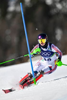 OLYMPICS - Winter Olympic Games, Olympische Spiele, Olympia, OS Milano Cortina 2026 CORTINA D AMPEZZO,ITALY,18.FEB.26 - OLYMPICS, ALPINE SKIING - Winter Olympic Games Milano Cortina 2026, slalom, women. Image shows Bianca Bakke Westhoff (NOR).  GEPAxpictures xAlexanderxSolc