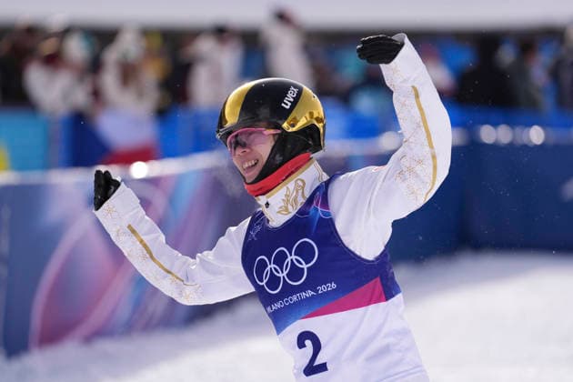 (260218) -- LIVIGNO, Feb. 18, 2026 -- Kong Fanyu of China reacts during the freestyle skiing women s aerials qualification 1 at the Milan-Cortina 2026 Olympic Winter games, Winterspiele,Spiele, Summer games in Livigno, Italy, Feb. 18, 2026. ) (MICO2026)ITALY-LIVIGNO-OLYMPIC WINTER GAMES-FREESTYLE SKIING-WOMEN S AERIALS-QUALIFICATION HuxChao 