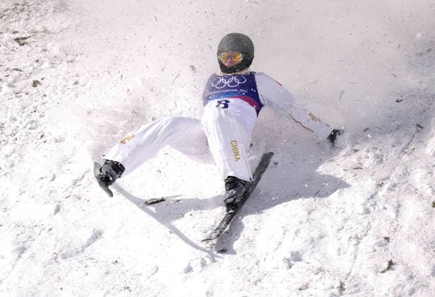 (260218) -- LIVIGNO, Feb. 18, 2026 -- Chen Meiting of China competes during the freestyle skiing women s aerials qualification 1 at the Milan-Cortina 2026 Olympic Winter games, Winterspiele,Spiele, Summer games in Livigno, Italy, Feb. 18, 2026. ) (MICO2026)ITALY-LIVIGNO-OLYMPIC WINTER GAMES-FREESTYLE SKIING-WOMEN S AERIALS-QUALIFICATION HuxChao 