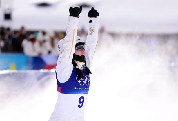 (260218) -- LIVIGNO, Feb. 18, 2026 -- Shao Qi of China reacts during the freestyle skiing women s aerials qualification 1 at the Milan-Cortina 2026 Olympic Winter games, Winterspiele,Spiele, Summer games in Livigno, Italy, Feb. 18, 2026. ) (MICO2026)ITALY-LIVIGNO-OLYMPIC WINTER GAMES-FREESTYLE SKIING-WOMEN S AERIALS-QUALIFICATION HuxChao 