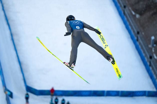 OLYMPICS - Winter Olympic Games, Olympische Spiele, Olympia, OS Milano Cortina 2026 PREDAZZO,ITALY,18.FEB.26 - OLYMPICS, NORDIC SKIING, NORDIC COMBINED, Ski jumping, Skispringen, Ski, nordisch - Winter Olympic Games Milano Cortina 2026, large hill, training. Image shows Zihe Zhao (CHN).  GEPAxpictures xOliverxLerch