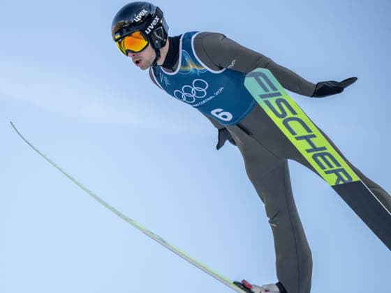 OLYMPICS - Winter Olympic Games, Olympische Spiele, Olympia, OS Milano Cortina 2026 PREDAZZO,ITALY,18.FEB.26 - OLYMPICS, NORDIC SKIING, NORDIC COMBINED, Ski jumping, Skispringen, Ski, nordisch - Winter Olympic Games Milano Cortina 2026, large hill, training. Image shows Oleksandr Shumbarets (UKR).  GEPAxpictures xOliverxLerch