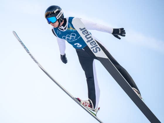 OLYMPICS - Winter Olympic Games, Olympische Spiele, Olympia, OS Milano Cortina 2026 PREDAZZO,ITALY,18.FEB.26 - OLYMPICS, NORDIC SKIING, NORDIC COMBINED, Ski jumping, Skispringen, Ski, nordisch - Winter Olympic Games Milano Cortina 2026, large hill, training. Image shows Dmytro Mazurchuk (UKR).  GEPAxpictures xOliverxLerch