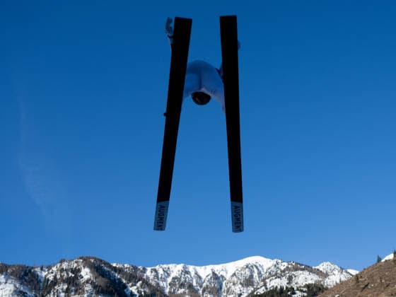 OLYMPICS - Winter Olympic Games, Olympische Spiele, Olympia, OS Milano Cortina 2026 PREDAZZO,ITALY,18.FEB.26 - OLYMPICS, NORDIC SKIING, NORDIC COMBINED, Ski jumping, Skispringen, Ski, nordisch - Winter Olympic Games Milano Cortina 2026, large hill, training. Image shows a feature of Stefan Rettenegger (AUT).  GEPAxpictures xOliverxLerch