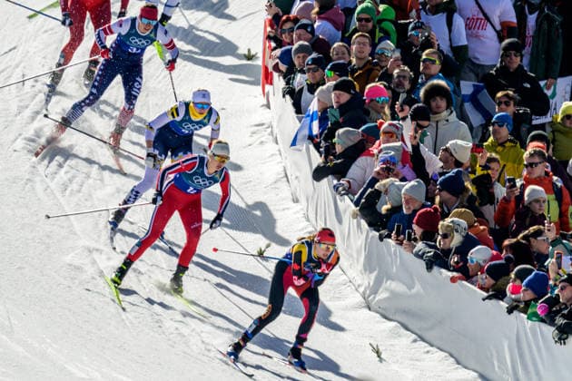 260218 Julia Kern of USA, Julie Bjervig Drivenes of Norway and Maja Dahlqvist of Sweden competes in the women s free technique team sprint cross-country skiing final during day 12 of the 2026 Winter Olympics on February 18, 2026 in Val di Fiemme. Photo: Maxim Thore BILDBYRAN kod MT MT0993 skidor cross-country skiing langrenn Olympic Games, Olympische Spiele, Olympia, OS olympics winter olympics os ol olympiska spel vinter-os olympiske leker milano cortina 2026 milan cortina 2026 milano cortina 2026 olympic games milano cortina 2026 winter olympic games milano cortina-os milano cortina-ol vinter-ol 12 bbeng teamsprint norge norway sweden sverige *** 260218 Julia Kern of USA, Julie Bjervig Drivenes of Norway and Maja Dahlqvist of Sweden competes in the women s free technique team sprint cross country skiing final during day 12 of the 2026 Winter Olympics on February 18, 2026 in Val di Fiemme Photo Maxim Thore BILDBYRAN kod MT MT0993 skidor cross country skiing langrenn olympic games olympics winter olympics os ol olympiska spel vinter os olympiske leker milano cortina 2026 milan cortina 2026 milano cortina 2026 olympic games milano cortina 2026 winter olympic games milano cortina os milano cortina ol vinter ol 12 bbeng teamsprint norge norway sweden sverige  Copyright: MAXIMxTHORE BB260218MT052