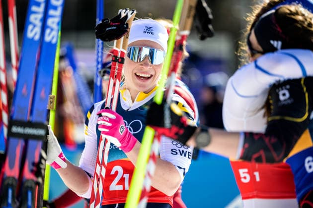 260218 Jonna Sundling of Sweden celebrates first place in the women s free technique team sprint cross-country skiing final during day 12 of the 2026 Winter Olympics on February 18, 2026 in Val di Fiemme. Photo: Maxim Thore BILDBYRAN kod MT MT0993 skidor cross-country skiing langrenn Olympic Games, Olympische Spiele, Olympia, OS olympics winter olympics os ol olympiska spel vinter-os olympiske leker milano cortina 2026 milan cortina 2026 milano cortina 2026 olympic games milano cortina 2026 winter olympic games milano cortina-os milano cortina-ol vinter-ol 12 bbeng teamsprint jubel sweden sverige *** 260218 Jonna Sundling of Sweden celebrates first place in the women s free technique team sprint cross country skiing final during day 12 of the 2026 Winter Olympics on February 18, 2026 in Val di Fiemme Photo Maxim Thore BILDBYRAN kod MT MT0993 skidor cross country skiing langrenn olympic games olympics winter olympics os ol olympiska spel vinter os olympiske leker milano cortina 2026 milan cortina 2026 milano cortina 2026 olympic games milano cortina 2026 winter olympic games milano cortina os milano cortina ol vinter ol 12 bbeng teamsprint jubel sweden sverige  Copyright: MAXIMxTHORE BB260218MT058