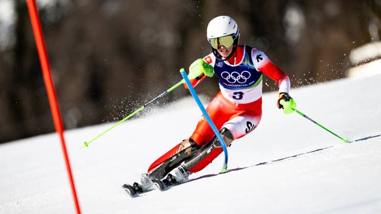 OLYMPICS - Winter Olympic Games, Olympische Spiele, Olympia, OS Milano Cortina 2026 CORTINA D AMPEZZO,ITALY,18.FEB.26 - OLYMPICS, ALPINE SKIING - Winter Olympic Games Milano Cortina 2026, slalom, women. Image shows Camille Rast (SUI).  GEPAxpictures xAlexanderxSolc