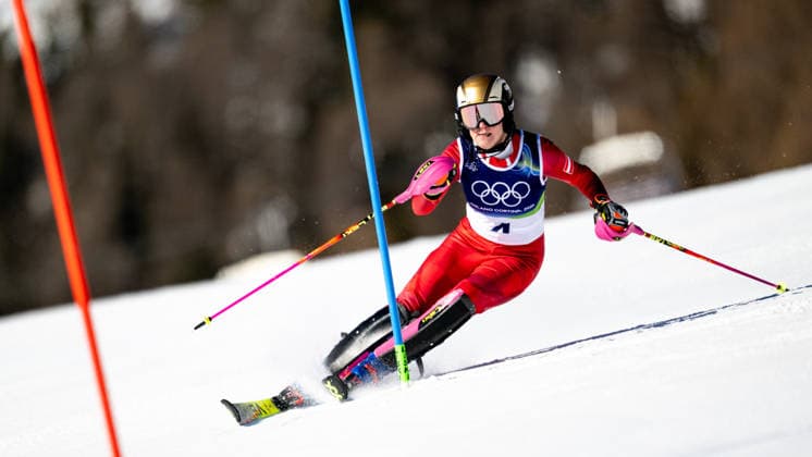 OLYMPICS - Winter Olympic Games, Olympische Spiele, Olympia, OS Milano Cortina 2026 CORTINA D AMPEZZO,ITALY,18.FEB.26 - OLYMPICS, ALPINE SKIING - Winter Olympic Games Milano Cortina 2026, slalom, women. Image shows Katharina Truppe (AUT).  GEPAxpictures xAlexanderxSolc