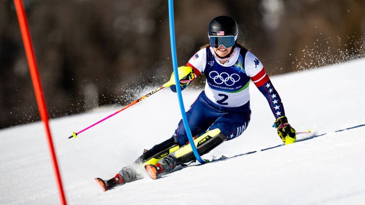 OLYMPICS - Winter Olympic Games, Olympische Spiele, Olympia, OS Milano Cortina 2026 CORTINA D AMPEZZO,ITALY,18.FEB.26 - OLYMPICS, ALPINE SKIING - Winter Olympic Games Milano Cortina 2026, slalom, women. Image shows Paula Moltzan (USA).  GEPAxpictures xAlexanderxSolc