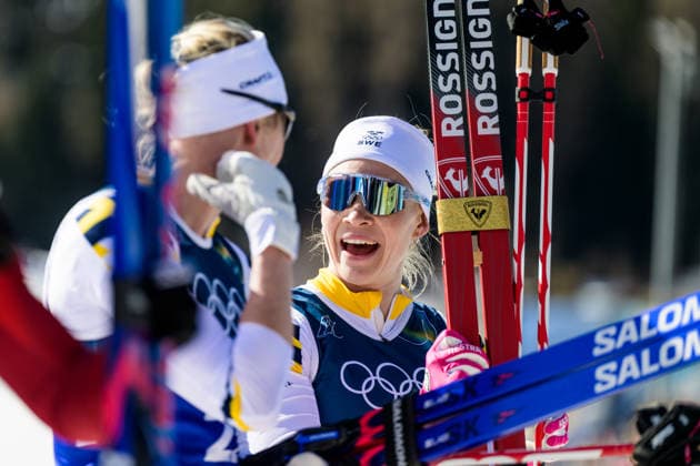 260218 Maja Dahlqvist of Sweden and Jonna Sundling of Sweden celebrate first place in the women s free technique team sprint cross-country skiing final during day 12 of the 2026 Winter Olympics on February 18, 2026 in Val di Fiemme. Photo: Jon Olav Nesvold BILDBYRAN COP 217 MT0993 skidor cross-country skiing langrenn Olympic Games, Olympische Spiele, Olympia, OS olympics winter olympics os ol olympiska spel vinter-os olympiske leker milano cortina 2026 milan cortina 2026 milano cortina 2026 olympic games milano cortina 2026 winter olympic games milano cortina-os milano cortina-ol vinter-ol 12 bbeng teamsprint *** 260218 Maja Dahlqvist of Sweden and Jonna Sundling of Sweden celebrate first place in the women s free technique team sprint cross country skiing final during day 12 of the 2026 Winter Olympics on February 18, 2026 in Val di Fiemme Photo Jon Olav Nesvold BILDBYRAN COP 217 MT0993 skidor cross country skiing langrenn olympic games olympics winter olympics os ol olympiska spel vinter os olympiske leker milano cortina 2026 milan cortina 2026 milano cortina 2026 olympic games milano cortina 2026 winter olympic games milano cortina os milano cortina ol vinter ol 12 bbeng teamsprint  Copyright: JONxOLAVxNESVOLD BB260218JE047