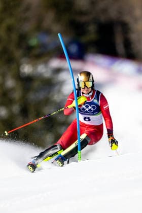 OLYMPICS - Winter Olympic Games, Olympische Spiele, Olympia, OS Milano Cortina 2026 CORTINA D AMPEZZO,ITALY,18.FEB.26 - OLYMPICS, ALPINE SKIING - Winter Olympic Games Milano Cortina 2026, slalom, women. Image shows Katharina Huber (AUT).  GEPAxpictures xAlexanderxSolc