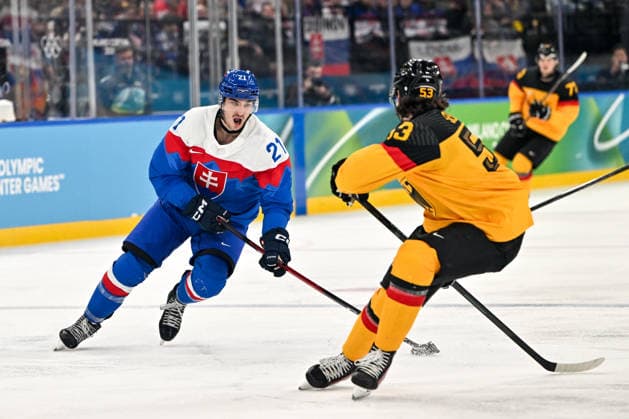 18 02 2026, Milano, Santa Giulia Ice hockey, Eishockey Arena, Winter Olympics: Slovakia - Germany (Ice Hockey), Adam Ruzicka of Slovakia Milano Santa Giulia Ice Hockey Arena Lombardy Italy *** 18 02 2026, Milano, Santa Giulia Ice Hockey Arena, Winter Olympics Slovakia Germany Ice Hockey , Adam Ruzicka of Slovakia Milano Santa Giulia Ice Hockey Arena Lombardy Italy Copyright: xJustPictures.ch AndreaxBrancax jp-en-AnBr-AB-AAB_459018022026