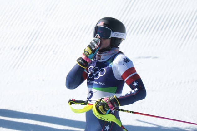 Paula Moltzan (USA) during the Olympic Winter games, Winterspiele,Spiele, Summer games Milano-Cortina 2026, Alpine Skiing Women s Slalom - Run 2 on February 18, 2026 at Tofane Alpine Skiing Centre in Cortina D Ampezzo  Copyright: xLucianoxMariaxBisi IPAxSportx xipa-agency.netx xx IPA_71683412 IPA_Agency_IPA71683412