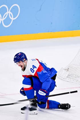 REGENDA Pavol (SVK), during SLOVAKIA (SVK) vs GERMANY (GER), during Mens Play-offs Quarterfinals, Ice hockey, Eishockey at the Olympic Winter games, Winterspiele,Spiele, Summer games Milano Cortina 2026, at Milano Santagiulia Ice Hockey Arena, on February 18, 2026 in Milan, Italy. Noxthirdxpartyxsales  aflo_320346579