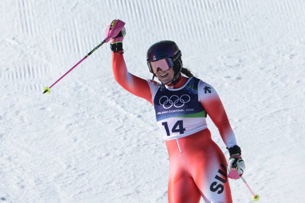 Melanie Meillard (SUI) during the Olympic Winter games, Winterspiele,Spiele, Summer games Milano-Cortina 2026, Alpine Skiing Women s Slalom - Run 2 on February 18, 2026 at Tofane Alpine Skiing Centre in Cortina D Ampezzo  Copyright: xLucianoxMariaxBisi IPAxSportx xipa-agency.netx xx IPA_71683725 IPA_Agency_IPA71683725