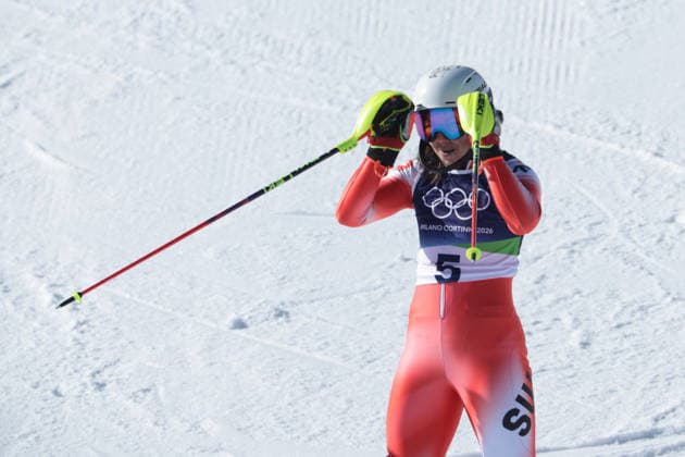 Wendy Holdener (SUI) during the Olympic Winter games, Winterspiele,Spiele, Summer games Milano-Cortina 2026, Alpine Skiing Women s Slalom - Run 2 on February 18, 2026 at Tofane Alpine Skiing Centre in Cortina D Ampezzo  Copyright: xLucianoxMariaxBisi IPAxSportx xipa-agency.netx xx IPA_71684246 IPA_Agency_IPA71684246