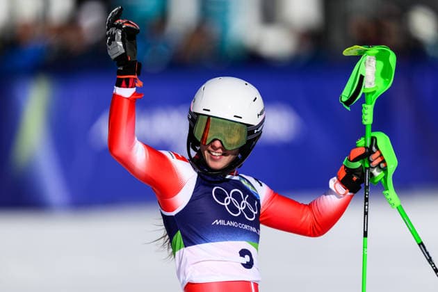 260218 Camille Rast of Switzerland celebrates after competing in women s alpine skiing slalom during day 12 of the 2026 Winter Olympics on February 18, 2026 in Cortina. Photo: Joel Marklund BILDBYRAN kod JM JM0797 bbeng alpint alpine skiing Olympic Games, Olympische Spiele, Olympia, OS olympics winter olympics os ol olympiska spel vinter-os olympiske leker milano cortina 2026 milan cortina 2026 milano cortina 2026 olympic games milano cortina 2026 winter olympic games milano cortina-os milano cortina-ol vinter-ol slalam dam jubel *** 260218 Camille Rast of Switzerland celebrates after competing in women s alpine skiing slalom during day 12 of the 2026 Winter Olympics on February 18, 2026 in Cortina Photo Joel Marklund BILDBYRAN kod JM JM0797 bbeng alpine alpine skiing olympic games olympics winter olympics os ol olympiska spel vinter os olympiske leker milano cortina 2026 milan cortina 2026 milano cortina 2026 olympic games milano cortina 2026 winter olympic games milano cortina os milano cortina ol vinter ol slalam dam jubel  Copyright: JOELxMARKLUND BB260218JM121