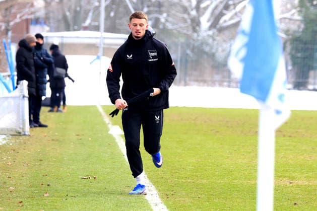 DEU, DFL, 2. FBL Hertha BSC, Training, 18.02.2026, Sportforum, Berlin, DEU, DFL, 2. FBL Hertha BSC, Training, im Bild verlaesst vorzeitig das Training, Michael Cuisance (Hertha BSC Berlin 10) DFL - regulations prohibit any use of Photographs as image sequences and or quasi-video