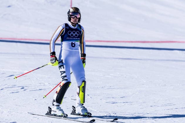 TOFANE, ITALY - FEBRUARY 18: Lena Duerr (Germany) frustrated after not finishing during the Alpine Skiing Women s Slalom at the Milano Cortina 2026 Olympics at Tofane Alpine Skiing Centre on day 12 of the Milano Cortina 2026 Olympics on February 18, 2026 in Tofane, Italy. Editorial use only. Italy Copyright: xSteffiexWunderlx