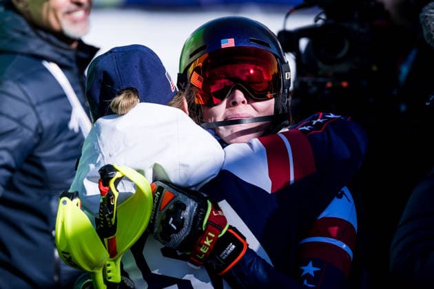 TOFANE, ITALY - FEBRUARY 18: Mikaela Shiffrin (United States of America) emotional after winning Gold, hugging her coach during the Alpine Skiing Women s Slalom at the Milano Cortina 2026 Olympics at Tofane Alpine Skiing Centre on day 12 of the Milano Cortina 2026 Olympics on February 18, 2026 in Tofane, Italy. Editorial use only. Italy Copyright: xSteffiexWunderlx