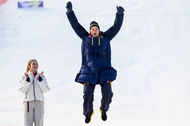 260218 Anna Swenn Larsson of Sweden celebrates on the podium after competing in women s alpine skiing slalom during day 12 of the 2026 Winter Olympics on February 18, 2026 in Cortina. Photo: Joel Marklund BILDBYRAN kod JM JM0797 bbeng alpint alpine skiing Olympic Games, Olympische Spiele, Olympia, OS olympics winter olympics os ol olympiska spel vinter-os olympiske leker milano cortina 2026 milan cortina 2026 milano cortina 2026 olympic games milano cortina 2026 winter olympic games milano cortina-os milano cortina-ol vinter-ol slalam dam sweden sverige jubel *** 260218 Anna Swenn Larsson of Sweden celebrates on the podium after competing in women s alpine skiing slalom during day 12 of the 2026 Winter Olympics on February 18, 2026 in Cortina Photo Joel Marklund BILDBYRAN kod JM JM0797 bbeng alpint alpine skiing olympic games olympics winter olympics os ol olympiska spel vinter os olympiske leker milano cortina 2026 milan cortina 2026 milano cortina 2026 olympic games milano cortina 2026 winter olympic games milano cortina os milano cortina ol vinter ol slalam dam sweden sverige jubel  Copyright: JOELxMARKLUND BB260218JM169