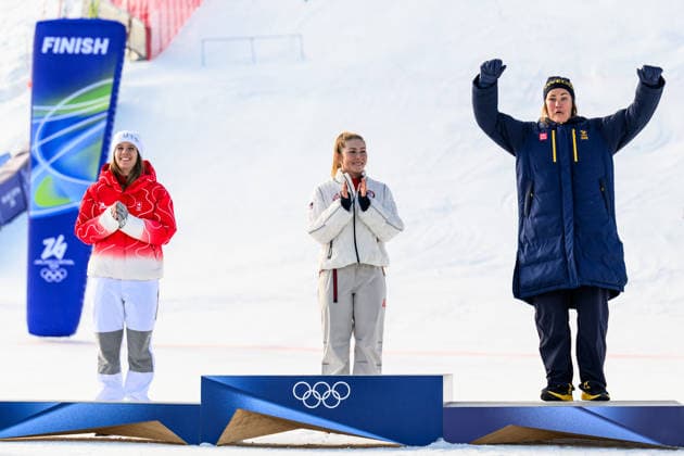 260218 Anna Swenn Larsson of Sweden celebrates on the podium after competing in women s alpine skiing slalom during day 12 of the 2026 Winter Olympics on February 18, 2026 in Cortina. Photo: Joel Marklund BILDBYRAN kod JM JM0797 bbeng alpint alpine skiing Olympic Games, Olympische Spiele, Olympia, OS olympics winter olympics os ol olympiska spel vinter-os olympiske leker milano cortina 2026 milan cortina 2026 milano cortina 2026 olympic games milano cortina 2026 winter olympic games milano cortina-os milano cortina-ol vinter-ol slalam dam sweden sverige jubel *** 260218 Anna Swenn Larsson of Sweden celebrates on the podium after competing in women s alpine skiing slalom during day 12 of the 2026 Winter Olympics on February 18, 2026 in Cortina Photo Joel Marklund BILDBYRAN kod JM JM0797 bbeng alpint alpine skiing olympic games olympics winter olympics os ol olympiska spel vinter os olympiske leker milano cortina 2026 milan cortina 2026 milano cortina 2026 olympic games milano cortina 2026 winter olympic games milano cortina os milano cortina ol vinter ol slalam dam sweden sverige jubel  Copyright: JOELxMARKLUND BB260218JM172