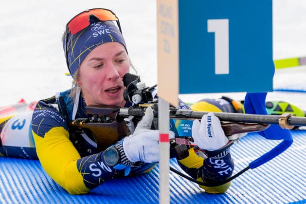 Winter Olympics in Milan Cortina 2026 Anterselva, Italy 20260218. Anna Magnusson from Sweden during the women s 4 x 6 km relay in biathlon at the Winter Olympics in Milan Cortina 2026. Photo: Heiko Junge NTB Anterselva Italy EDITORIAL USE ONLY. RESTRICTED USE FOR BETTING COMPANIES Ref:_SPOmVnXRcJKfYg.jpg *** Winter Olympics in Milan Cortina 2026 Anterselva, Italy 20260218 Anna Magnusson from Sweden during the women s 4 x 6 km relay in biathlon at the Winter Olympics in Milan Cortina 2026 Photo Heiko Junge NTB Anterselva Italy EDITORIAL USE ONLY RESTRICTED USE FOR BETTING COMPANIES  Copyright: xHeikoxJungex xNTBx