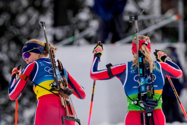 Winter Olympics in Milan Cortina 2026 Anterselva, Italy 20260218. Juni Arnekleiv from Norway alternates with Karoline Knotten from Norway during the women s 4 x 6 km relay in biathlon at the Winter Olympics in Milano Cortina 2026. Photo: Heiko Junge NTB Anterselva Italy EDITORIAL USE ONLY. RESTRICTED USE FOR BETTING COMPANIES Ref:_SPOHHHC33DLdkM.jpg *** Winter Olympics in Milan Cortina 2026 Anterselva, Italy 20260218 Juni Arnekleiv from Norway alternates with Karoline Knotten from Norway during the women s 4 x 6 km relay in biathlon at the Winter Olympics in Milano Cortina 2026 Photo Heiko Junge NTB Anterselva Italy EDITORIAL USE ONLY RESTRICTED USE FOR BETTING COMPANIES  Copyright: xHeikoxJungex xNTBx