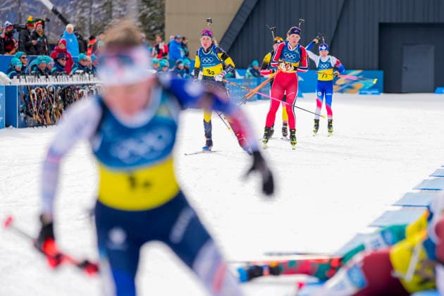 Winter Olympics in Milan Cortina 2026 Anterselva, Italy 20260218. Oceane Michelon from France, Elvira Öberg from Sweden, Karoline Knotten from Norway and Tereza Vobornikova from the Czech Republic during the women s 4 x 6 km relay in biathlon at the Winter Olympics in Milano Cortina 2026. Photo: Heiko Junge NTB Anterselva Italy EDITORIAL USE ONLY. RESTRICTED USE FOR BETTING COMPANIES Ref:_SPOe5iPbV-e2P0.jpg *** Winter Olympics in Milan Cortina 2026 Anterselva, Italy 20260218 Oceane Michelon from France, Elvira Öberg from Sweden, Karoline Knotten from Norway and Tereza Vobornikova from the Czech Republic during the women s 4 x 6 km relay in biathlon at the Winter Olympics in Milano Cortina 2026 Photo Heiko Junge NTB Anterselva Italy EDITORIAL USE ONLY RESTRICTED USE FOR BETTING COMPANIES  Copyright: xHeikoxJungex xNTBx