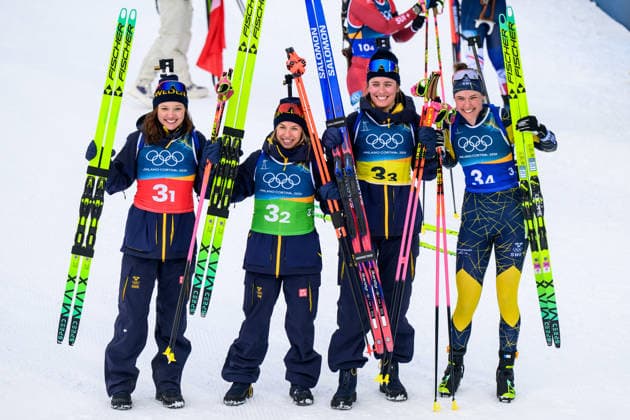 260218 Linn Gestblom of Sweden, Anna Magnusson of Sweden, Elvira Öberg of Sweden and Hanna Öberg of Sweden celebrate after competing in women s biathlon 4 x 6 km relay during day 12 of the 2026 Winter Olympics on February 18, 2026 in Anterselva. Photo: Mathias Bergeld BILDBYRAN kod MB MB1336 skidskytte biathlon skiskyting Olympic Games, Olympische Spiele, Olympia, OS olympics winter olympics os ol olympiska spel vinter-os olympiske leker milano cortina 2026 milan cortina 2026 milano cortina 2026 olympic games milano cortina 2026 winter olympic games milano cortina-os milano cortina-ol vinter-ol 12 bbeng relay stafett jubel sverige *** 260218 Linn Gestblom of Sweden, Anna Magnusson of Sweden, Elvira Öberg of Sweden and Hanna Öberg of Sweden celebrate after competing in women s biathlon 4 x 6 km relay during day 12 of the 2026 Winter Olympics on February 18, 2026 in Anterselva Photo Mathias Bergeld BILDBYRAN code MB MB1336 biathlon biathlon olympic games olympics olympics winter olympics os ol olympiska spel vinter os olympiske leker milano cortina 2026 milan cortina 2026 milano cortina 2026 olympic games milano cortina 2026 winter olympic games milano cortina os milano cortina ol vinter ol 12 bbeng relay jubel sverige  Copyright: MATHIASxBERGELD BB260218MB081