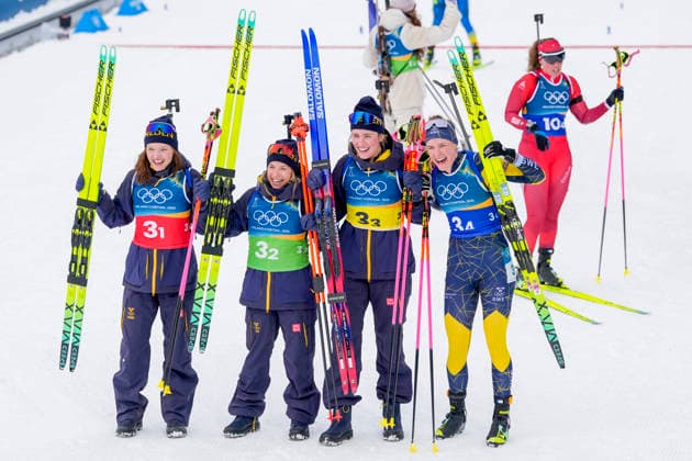 Winter Olympics in Milan Cortina 2026 Anterselva, Italy 20260218. Linn Gestblom, Anna Magnusson, Elvira Öberg and Hanna Öberg from Sweden during the 4 x 6 km relay for women in biathlon during the Winter Olympics in Milan Cortina 2026. Photo: Heiko Junge NTB Anterselva Italy EDITORIAL USE ONLY. RESTRICTED USE FOR BETTING COMPANIES Ref:_SPO6KnoVoJL_bc.jpg *** Winter Olympics in Milan Cortina 2026 Anterselva, Italy 20260218 Linn Gestblom, Anna Magnusson, Elvira Öberg and Hanna Öberg from Sweden during the 4 x 6 km relay for women in biathlon during the Winter Olympics in Milan Cortina 2026 Photo Heiko Junge NTB Anterselva Italy EDITORIAL USE ONLY RESTRICTED USE FOR BETTING COMPANIES  Copyright: xHeikoxJungex xNTBx