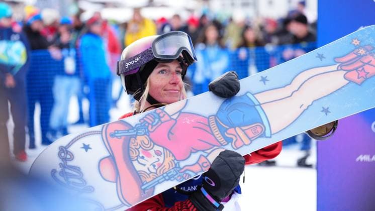February 18, 2026, Livigno, Italy: Canada s Laurie Blouin reacts after her third run as she competes in women s snowboard slopestyle at the Milano Cortina 2026 Winter Olympic Games, Olympische Spiele, Olympia, OS in Livigno, Italy, Wednesday, Feb. 18, 2026. Canada News - February 18, 2026  - ZUMAc35_ 20260218_zaf_c35_044 Copyright: xSeanxKilpatrickx
