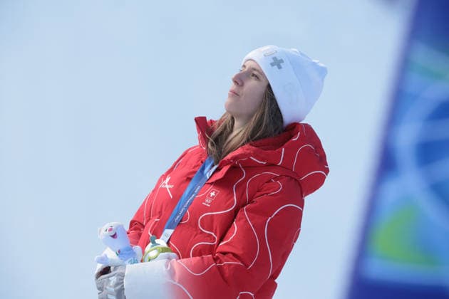 GIOCHI OLIMPICI - Olimpiadi Invernali Milano-Cortina 2026 - Alpine Skiing Women s Slalom - Run 2 Silver medal for Camille Rast (SUI) during the Olympic Winter games, Winterspiele,Spiele, Summer games Milano-Cortina 2026, Alpine Skiing Women s Slalom - Run 2 on February 18, 2026 at Tofane Alpine Skiing Centre in Cortina D Ampezzo Cortina D Ampezzo Italy  Copyright: xIPAxSport ABACAx
